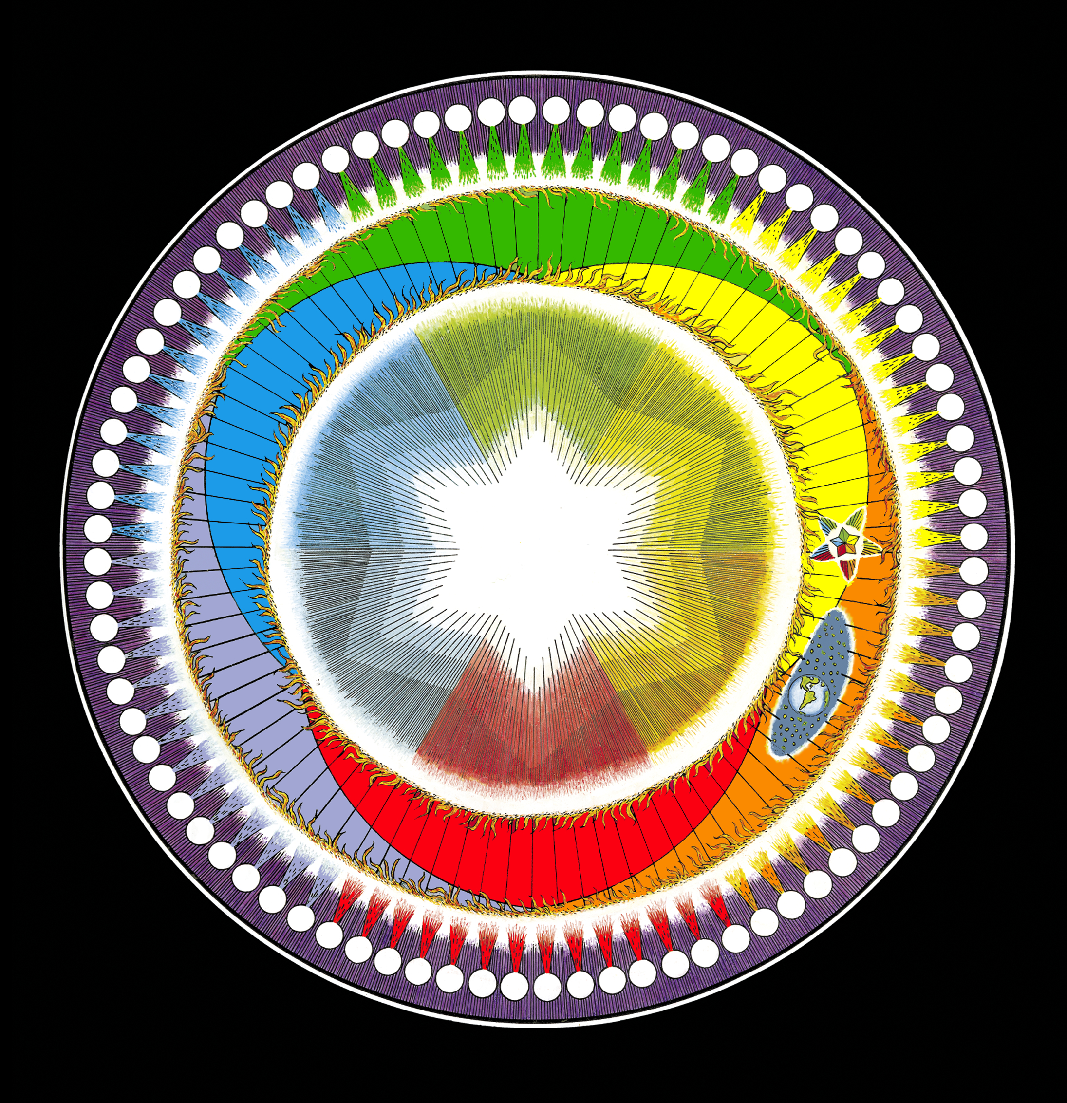 Den evige verdensplan gælder for såvel store som små væsener. Det fysiske verdensalt er opbygget som liv inden i liv, nedad og opad i det uendelige. Alt passer sammen som tandhjul i et urværk. Alle individer har, ligesom Gud, et evigt udødeligt jeg. Da vi er udødelige kan vi drage nytte af alle erfaringer – liv efter liv. Alle oplevelser viser sig, i sit slutfacit, at være til nytte og glæde for alt og alle. Den guddommelige skabelsesplan udfolder sig fuldstændigt kærligt, logisk og planmæssigt. Dette forklares gennem dette kosmiske symbol, der har navnet: "Det evige verdensbillede, det levende væsen II, den evige Guddom og de evige Gudesønner" - Symbol nr. 11. © Martinus Institut.